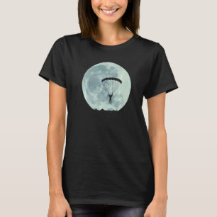 Funny Full Moon Sky Diving Base Jumping Parachute T-Shirt