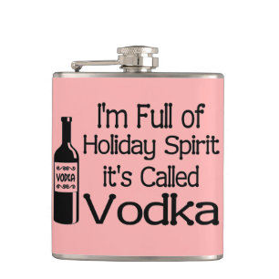 Funny Full of Christmas Holiday Vodka Spirit Hip Flask