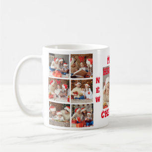 FUNNY FULL PHOTO COLLAGE MERRY CHRISTMAS white Coffee Mug