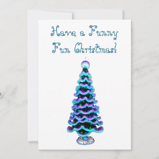 Funny Fun Christmas Card with Jellyfish Tree