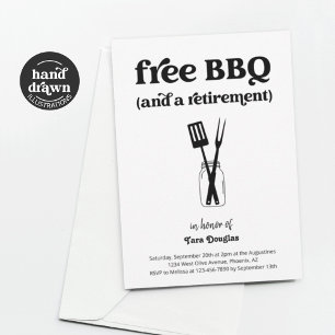 Funny Fun Free BBQ & a Retirement Party Invitation