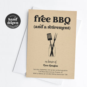 Funny Fun Free BBQ & a Retirement Party Invitation