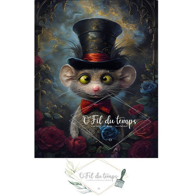 Funny fun Mouse with a hat Tissue Paper (Creator Uploaded)