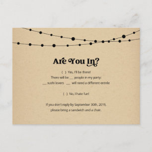 Funny & Fun Sushi RSVP Postcard - Kraft