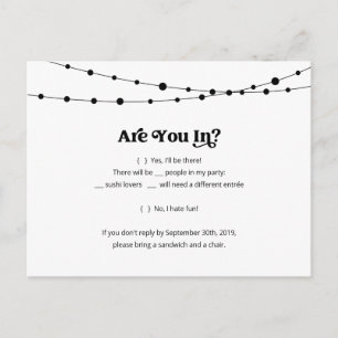 Funny & Fun Sushi RSVP Postcard - Kraft