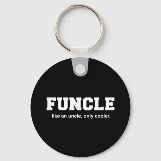 Funny Funcle College Print Key Ring (Front)