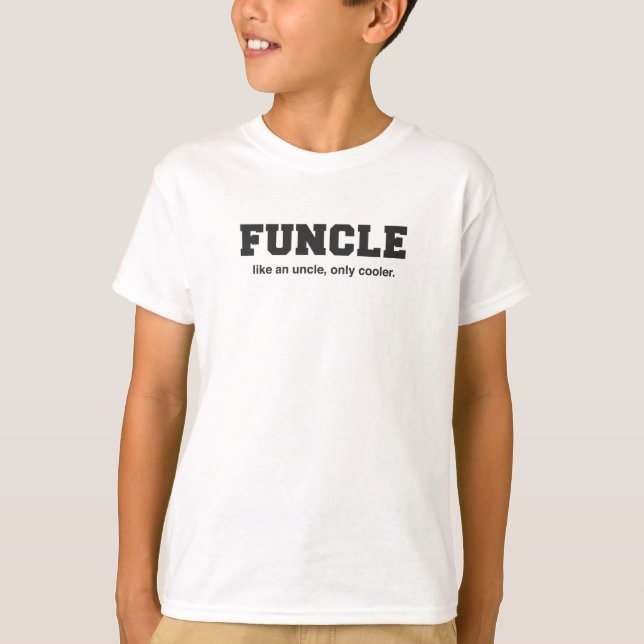 Funny Funcle College Print T-Shirt (Front)