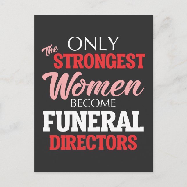 Funny Funeral Director Woman Mortician Mum Postcard (Front)