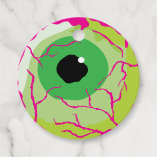 Funny Funky Ghoulishly Fun Zombie Eyeballs Favour Tags