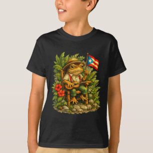 Funny Funny Coqui Frog Playing Cuatro T-Shirt
