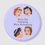 Funny Funny Ladies Magnet<br><div class="desc">Vintage ladies networking a cool funny office humour with a lavender background design</div>