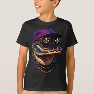 Funny Funny Mardi Gras Alligator Louisiana T-Shirt