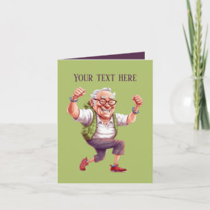 funny funny old man add message card