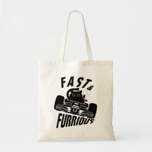 Funny FURRurious car driving cat Tote Bag