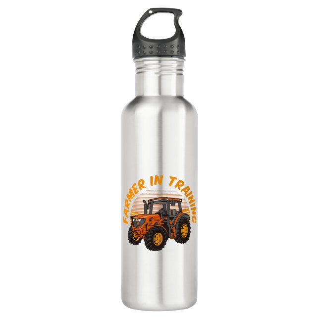 Funny Future Farmer In Training Tractor Farming 710 Ml Water Bottle (Front)