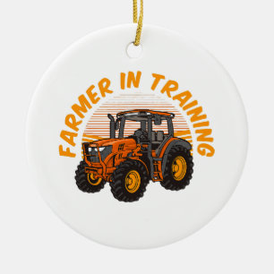Funny Future Farmer In Training Tractor Farming Ceramic Tree Decoration