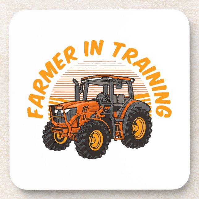 Funny Future Farmer In Training Tractor Farming Coaster (Front)