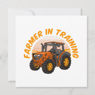 Funny Future Farmer In Training Tractor Farming Invitation