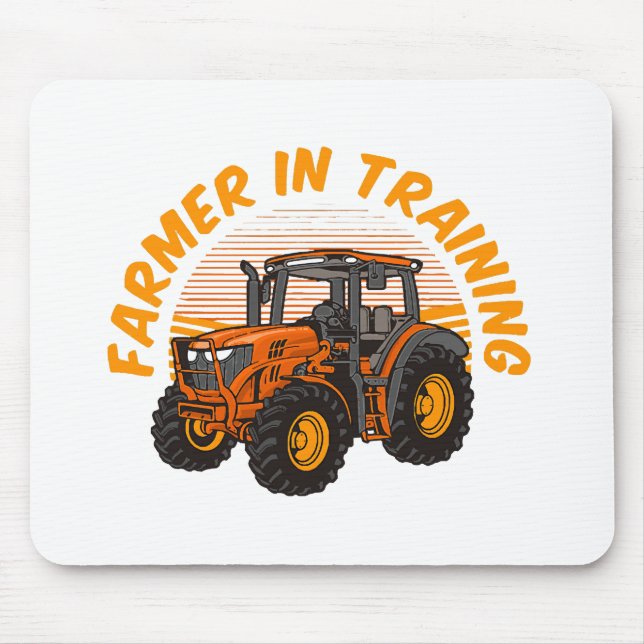 Funny Future Farmer In Training Tractor Farming Mouse Mat (Front)