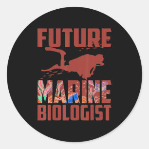 Funny Future Marine Biologist Gift Kids Cool Classic Round Sticker