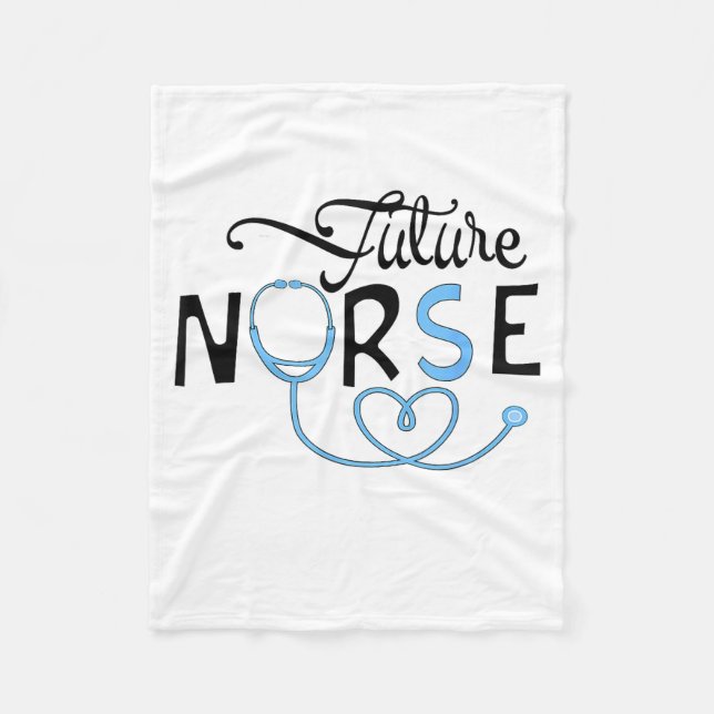 Funny Future Nurse Nursing School Student Nurse In Fleece Blanket (Front)