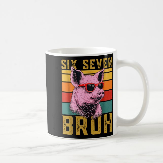 Funny G 67 6 7 Six Seven Meme Animal Retro Design  Coffee Mug (Right)