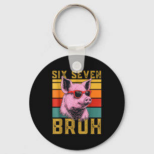Funny G 67 6 7 Six Seven Meme Animal Retro Design  Key Ring