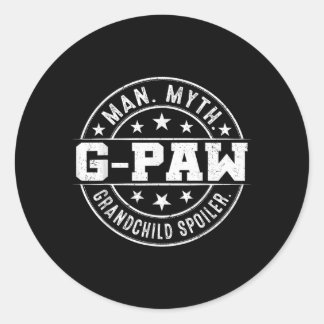 Funny G-Paw Grandchild Spoiler Man Myth G-Paw Classic Round Sticker