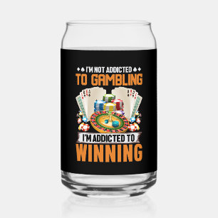 Funny gambling addict Casino word art  Can Glass