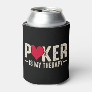 Funny gambling poker therapy word art  can cooler