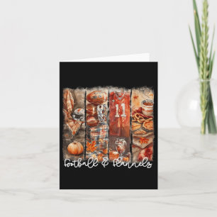 Funny Game Day Football &amp; Flannels Fall Vibes  Card