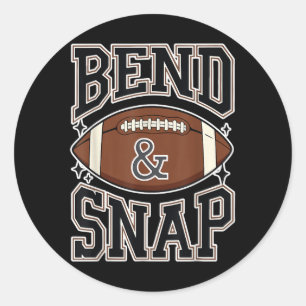 Funny Game Day Touchdown Season Cute Bend And Snap Classic Round Sticker