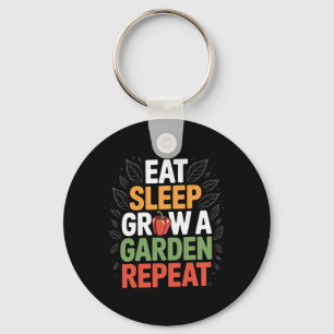 Funny Game Eat Sleep Grow A Garden Repeat Gamer 5 Key Ring