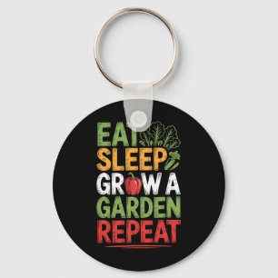 Funny Game Eat Sleep Grow A Garden Repeat Gamer De Key Ring