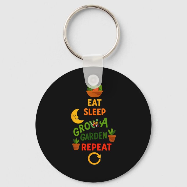 Funny Game Eat Sleep Grow A Garden Repeat Gamer De Key Ring (Front)