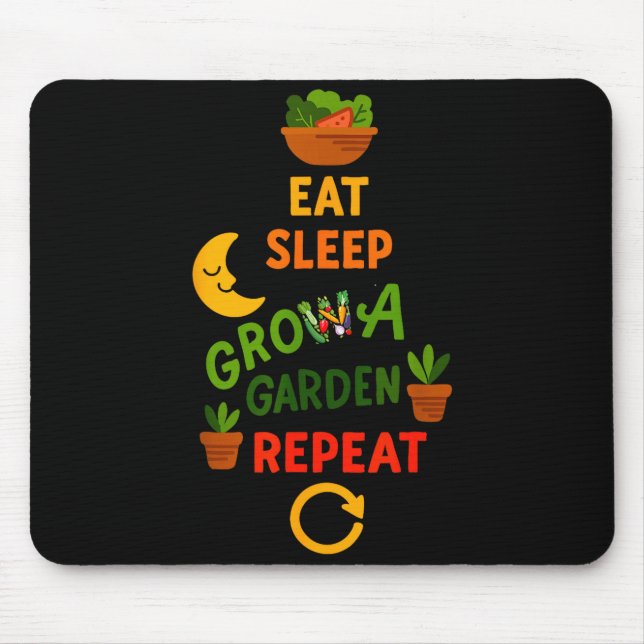Funny Game Eat Sleep Grow A Garden Repeat Gamer De Mouse Mat (Front)