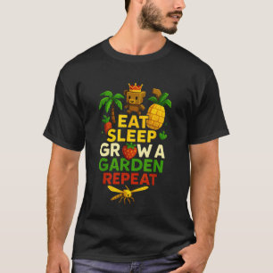 Funny Game Eat Sleep Grow A Garden Repeat Gamer De T-Shirt