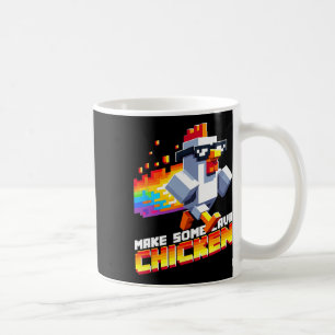 Funny Game Humor Meme Make Some Chicken Pixel Art  Coffee Mug