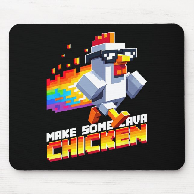Funny Game Humor Meme Make Some Chicken Pixel Art  Mouse Mat (Front)