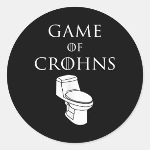 Funny Game Of Crohns Awareness Chrons Disease Symp Classic Round Sticker