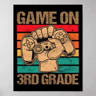 Funny Game On 3rd Grade Vintage Retro Back To Scho Poster