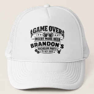 Funny Game Over Bachelor Party Groomsmen Keepsake Trucker Hat