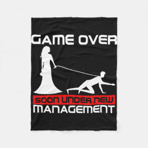 Funny Game Over Bride Gift Bachelorette Wedding Ju Fleece Blanket