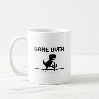 Funny Game Over Pixel Dinosaur No Internet  Coffee Mug