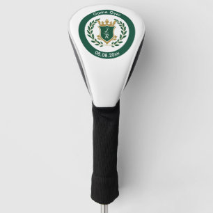 Funny "Game Over" Wedding Monogram Crest Classic Golf Head Cover