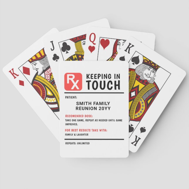 Funny Game Prescription Family Reunion Playing Cards (Back)