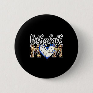 Funny Game Women Volleyball Leopard Ball Mom Mothe 6 Cm Round Badge