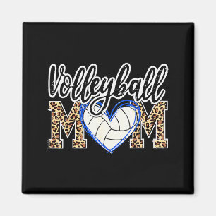Funny Game Women Volleyball Leopard Ball Mom Mothe Magnet