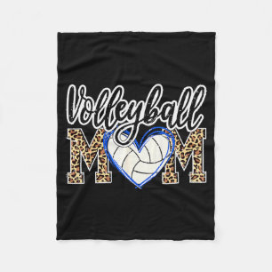 Funny Game Women Volleyball Leopard Ball Mum Mothe Fleece Blanket