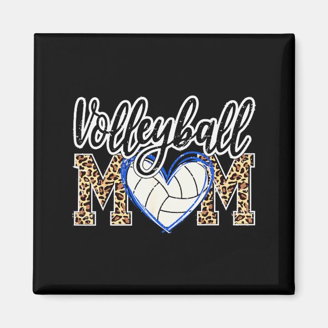 Funny Game Women Volleyball Leopard Ball Mum Mothe Magnet (Front)